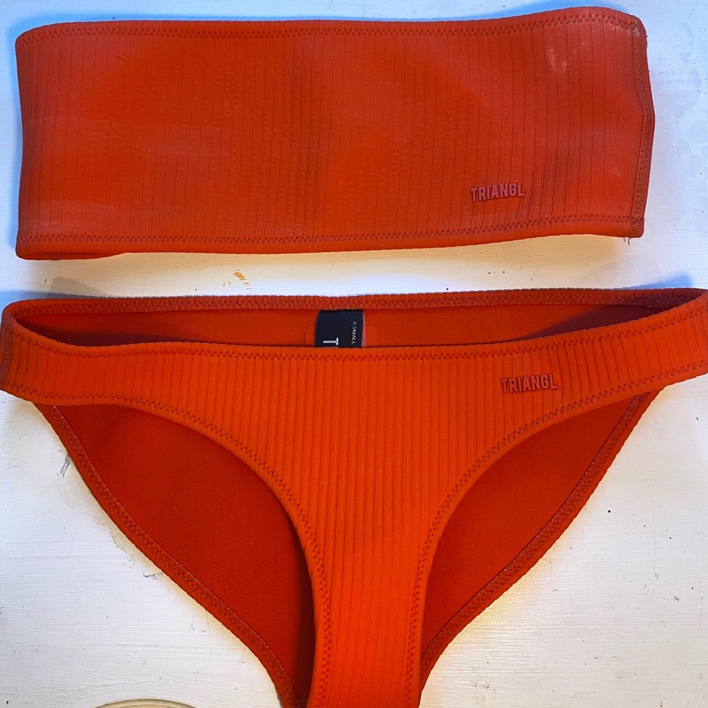 Triangl Orange Strapless Bikini (Twinnie)